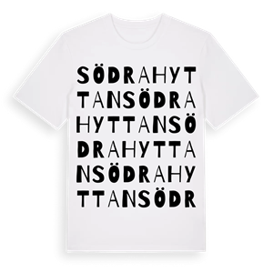 Södra Hyttan ordlek t-shirt – ekologisk bomull t-shirt från Pinshirt