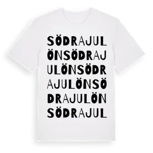 Södra Julön ordlek t-shirt – ekologisk bomull t-shirt från Pinshirt