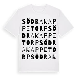Södra Kappetorp ordlek t-shirt – ekologisk bomull t-shirt från Pinshirt