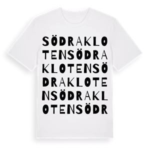 Södra Kloten ordlek t-shirt – ekologisk bomull t-shirt från Pinshirt