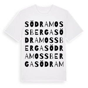 Södra Mossberga ordlek t-shirt – ekologisk bomull t-shirt från Pinshirt