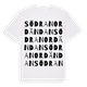 White t-shirt med Södra Nordändan ordlek t-shirt