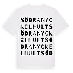 Södra Nyckelhult ordlek t-shirt – ekologisk bomull t-shirt från Pinshirt