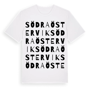 Södra Östervik ordlek t-shirt – ekologisk bomull t-shirt från Pinshirt