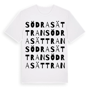 Södra Sättran ordlek t-shirt – ekologisk bomull t-shirt från Pinshirt