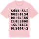 Pink Cotton t-shirt med Södra Skäggebol ordlek t-shirt