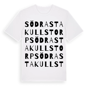 Södra Stakullstorp ordlek t-shirt – ekologisk bomull t-shirt från Pinshirt
