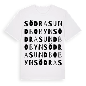 Södra Sundbobyn ordlek t-shirt – ekologisk bomull t-shirt från Pinshirt
