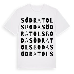 Södra Tolsboda ordlek t-shirt – ekologisk bomull t-shirt från Pinshirt