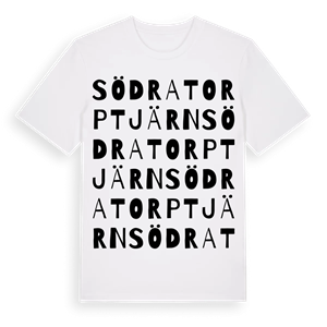 Södra Torptjärn ordlek t-shirt – ekologisk bomull t-shirt från Pinshirt