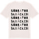 Vintage White t-shirt med Södra Torskbäcken ordlek t-shirt