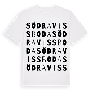 Södra Vissboda ordlek t-shirt – ekologisk bomull t-shirt från Pinshirt