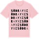 Pink Cotton t-shirt med Södra Yxe ordlek t-shirt