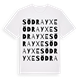 White t-shirt med Södra Yxe ordlek t-shirt