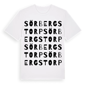 Sörbergstorp ordlek t-shirt – ekologisk bomull t-shirt från Pinshirt