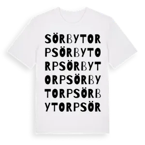 Sörbytorp ordlek t-shirt – ekologisk bomull t-shirt från Pinshirt
