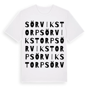 Sörvikstorp ordlek t-shirt – ekologisk bomull t-shirt från Pinshirt