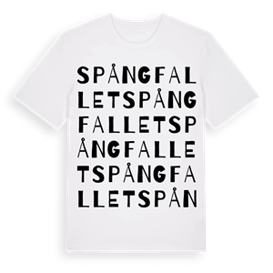 Spångfallet ordlek t-shirt – ekologisk bomull t-shirt från Pinshirt
