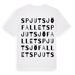 Spjutsjöfallet ordlek t-shirt – ekologisk bomull t-shirt från Pinshirt
