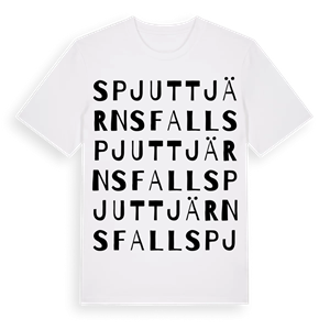 Spjuttjärnsfall ordlek t-shirt – ekologisk bomull t-shirt från Pinshirt