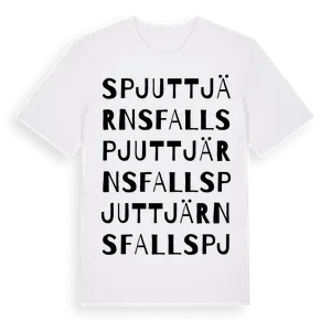 Spjuttjärnsfall ordlek t-shirt – ekologisk bomull t-shirt från Pinshirt