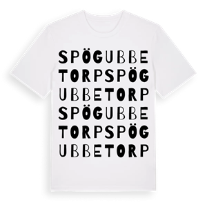 Spögubbetorp ordlek t-shirt – ekologisk bomull t-shirt från Pinshirt