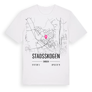 Stadsskogen karta t-shirt – ekologisk bomull t-shirt från Pinshirt