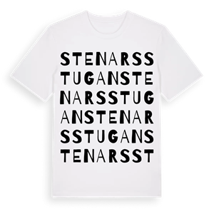 Stenarsstugan ordlek t-shirt – ekologisk bomull t-shirt från Pinshirt