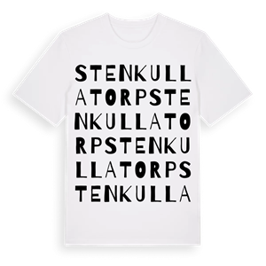 Stenkullatorp ordlek t-shirt – ekologisk bomull t-shirt från Pinshirt