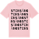 Pink Cotton t-shirt med Stensäng ordlek t-shirt