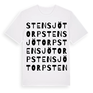Stensjötorp ordlek t-shirt – ekologisk bomull t-shirt från Pinshirt