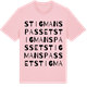 Pink Cotton t-shirt med Stigmanspasset ordlek t-shirt