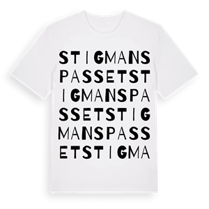 Stigmanspasset ordlek t-shirt – ekologisk bomull t-shirt från Pinshirt