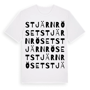 Stjärnröset ordlek t-shirt – ekologisk bomull t-shirt från Pinshirt
