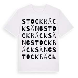 Stockbäcksäng ordlek t-shirt – ekologisk bomull t-shirt från Pinshirt
