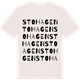 Vintage White t-shirt med Stohagen ordlek t-shirt