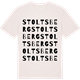 Vintage White t-shirt med Stoltsberg ordlek t-shirt