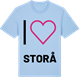 Blue Soul t-shirt med Jag älskar Storå t-shirt stort tryck
