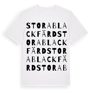 Stora Blackfärd ordlek t-shirt – ekologisk bomull t-shirt från Pinshirt