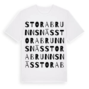 Stora Brunnsnäs ordlek t-shirt – ekologisk bomull t-shirt från Pinshirt