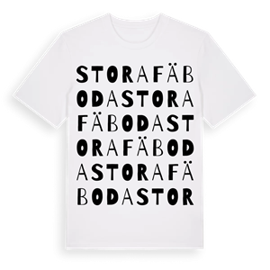 Stora Fäboda ordlek t-shirt – ekologisk bomull t-shirt från Pinshirt