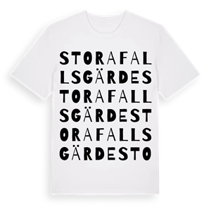 Stora Fallsgärde ordlek t-shirt – ekologisk bomull t-shirt från Pinshirt