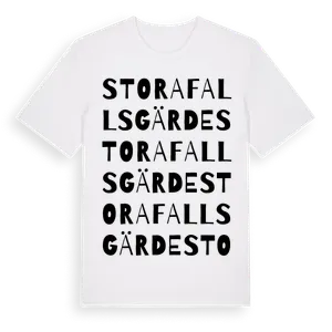 Stora Fallsgärde ordlek t-shirt – ekologisk bomull t-shirt från Pinshirt