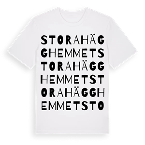 Stora Hägghemmet ordlek t-shirt – ekologisk bomull t-shirt från Pinshirt