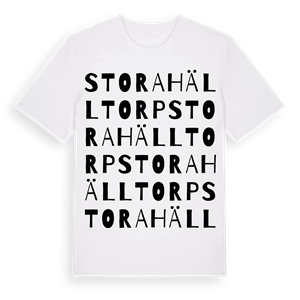 Stora Hälltorp ordlek t-shirt – ekologisk bomull t-shirt från Pinshirt