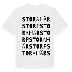 Stora Härstorp ordlek t-shirt – ekologisk bomull t-shirt från Pinshirt