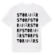 White t-shirt med Stora Härstorp ordlek t-shirt