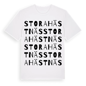 Stora Hästnäs ordlek t-shirt – ekologisk bomull t-shirt från Pinshirt