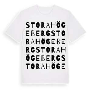 Stora Högeberg ordlek t-shirt – ekologisk bomull t-shirt från Pinshirt