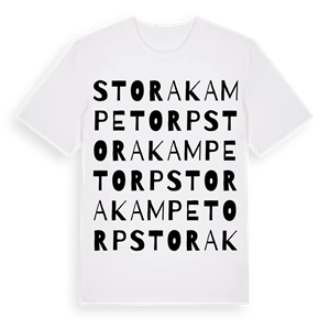 Stora Kampetorp ordlek t-shirt – ekologisk bomull t-shirt från Pinshirt